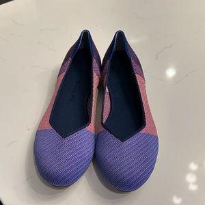 Rothys the ballet flat 10.5 tri colored pink purple & sparkly gold